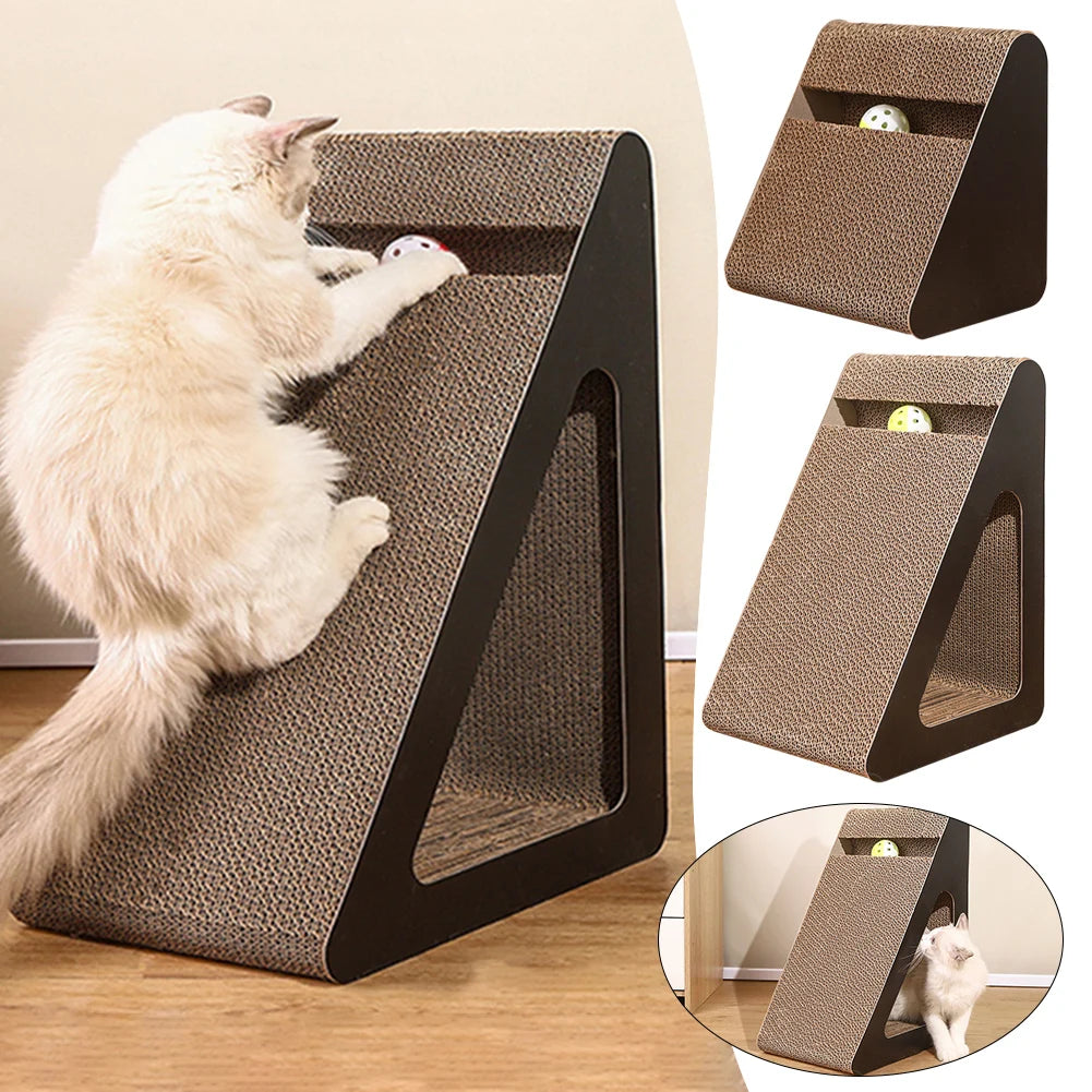 2-in-1 Cat Scratcher with Spinning Balls - Sturdy Stress Relief Toy