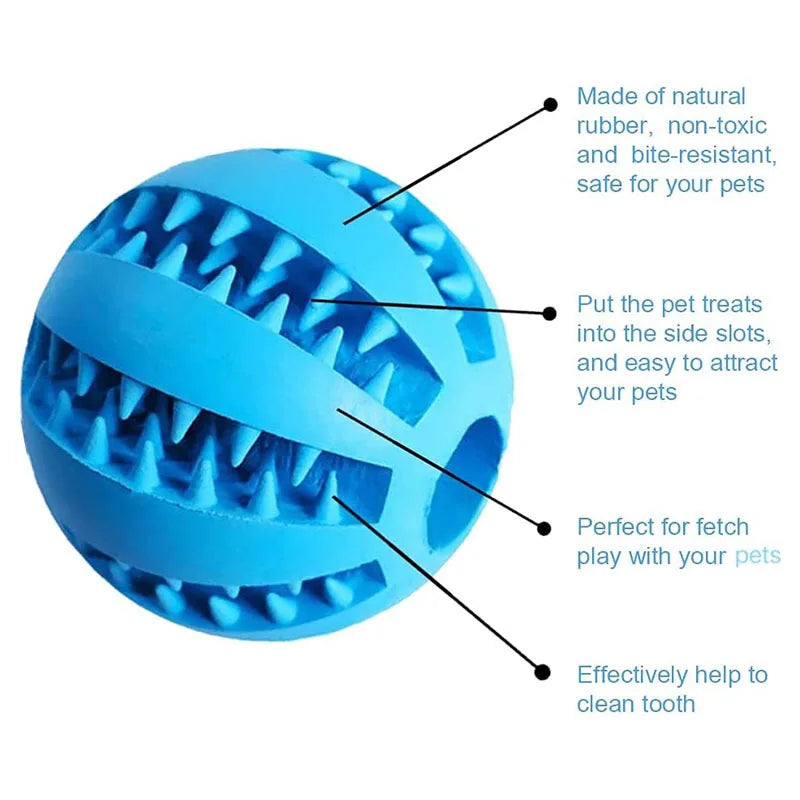 Interactive Rubber Dog Toy Ball – Chew, Treat Feeder & Tooth Cleaning