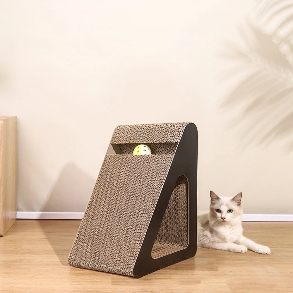 2-in-1 Cat Scratcher with Spinning Balls - Sturdy Stress Relief Toy