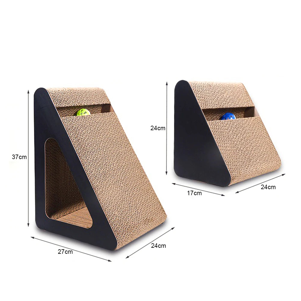 2-in-1 Cat Scratcher with Spinning Balls - Sturdy Stress Relief Toy
