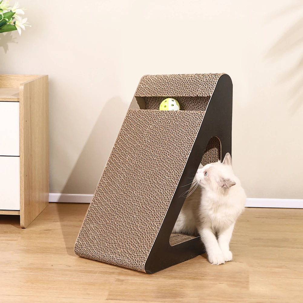 2-in-1 Cat Scratcher with Spinning Balls - Sturdy Stress Relief Toy