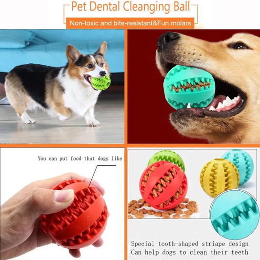 Interactive Rubber Dog Toy Ball – Chew, Treat Feeder & Tooth Cleaning