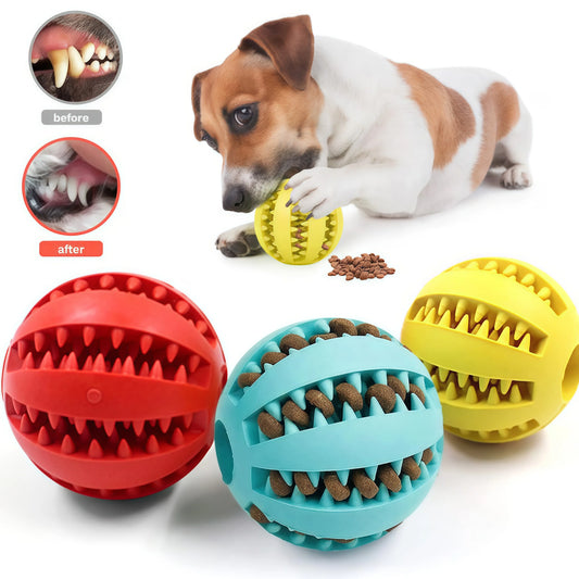 Interactive Rubber Dog Toy Ball – Chew, Treat Feeder & Tooth Cleaning