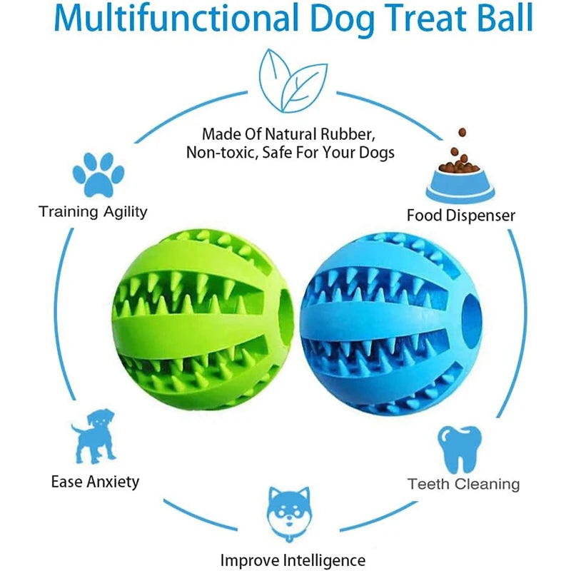 Interactive Rubber Dog Toy Ball – Chew, Treat Feeder & Tooth Cleaning