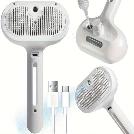 Pet Hair Remover & Grooming Brush with Mist Spray